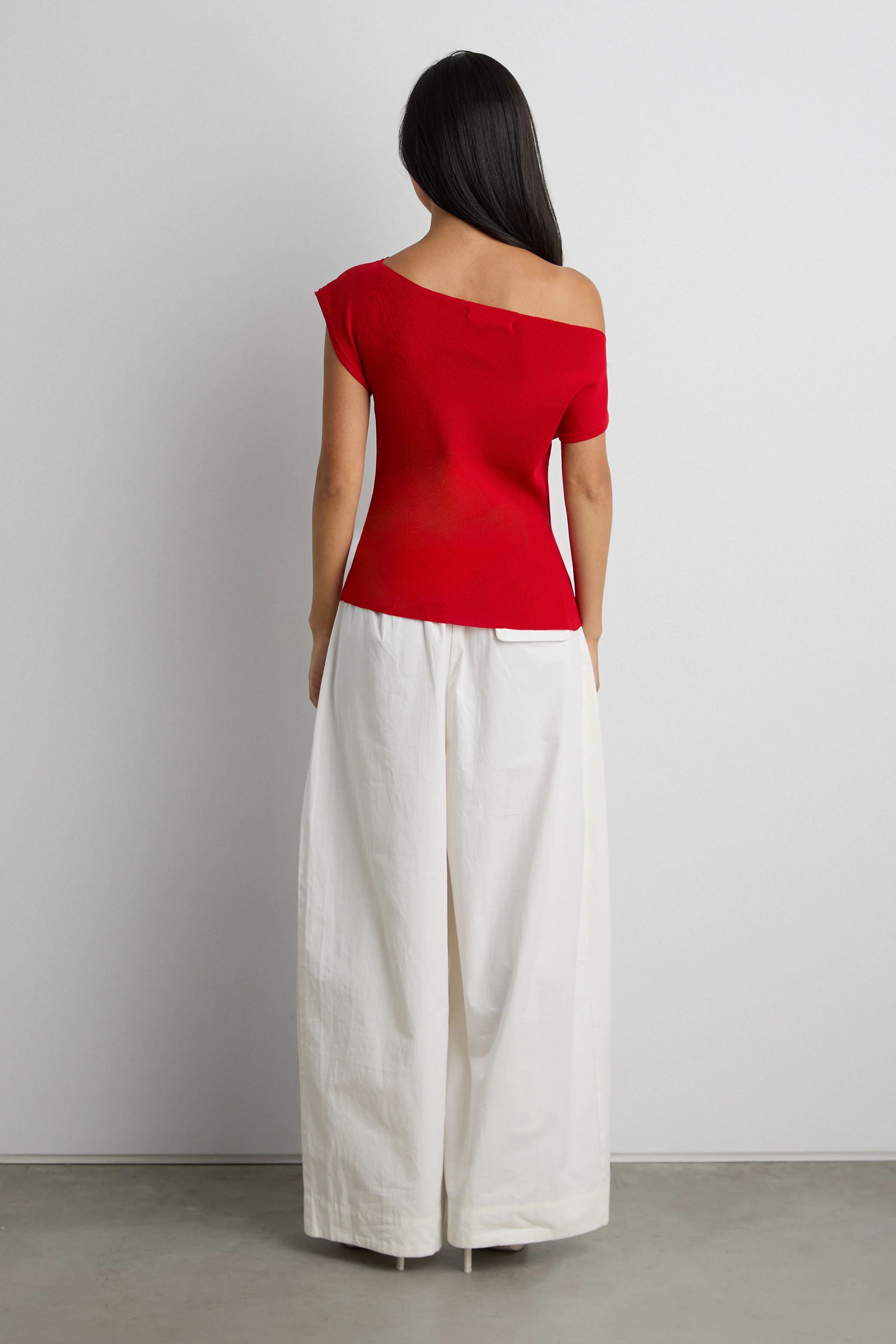 ASYMMETRICAL OFF THE SHOULDER CAP SLEEVE SWEATER - Image 8