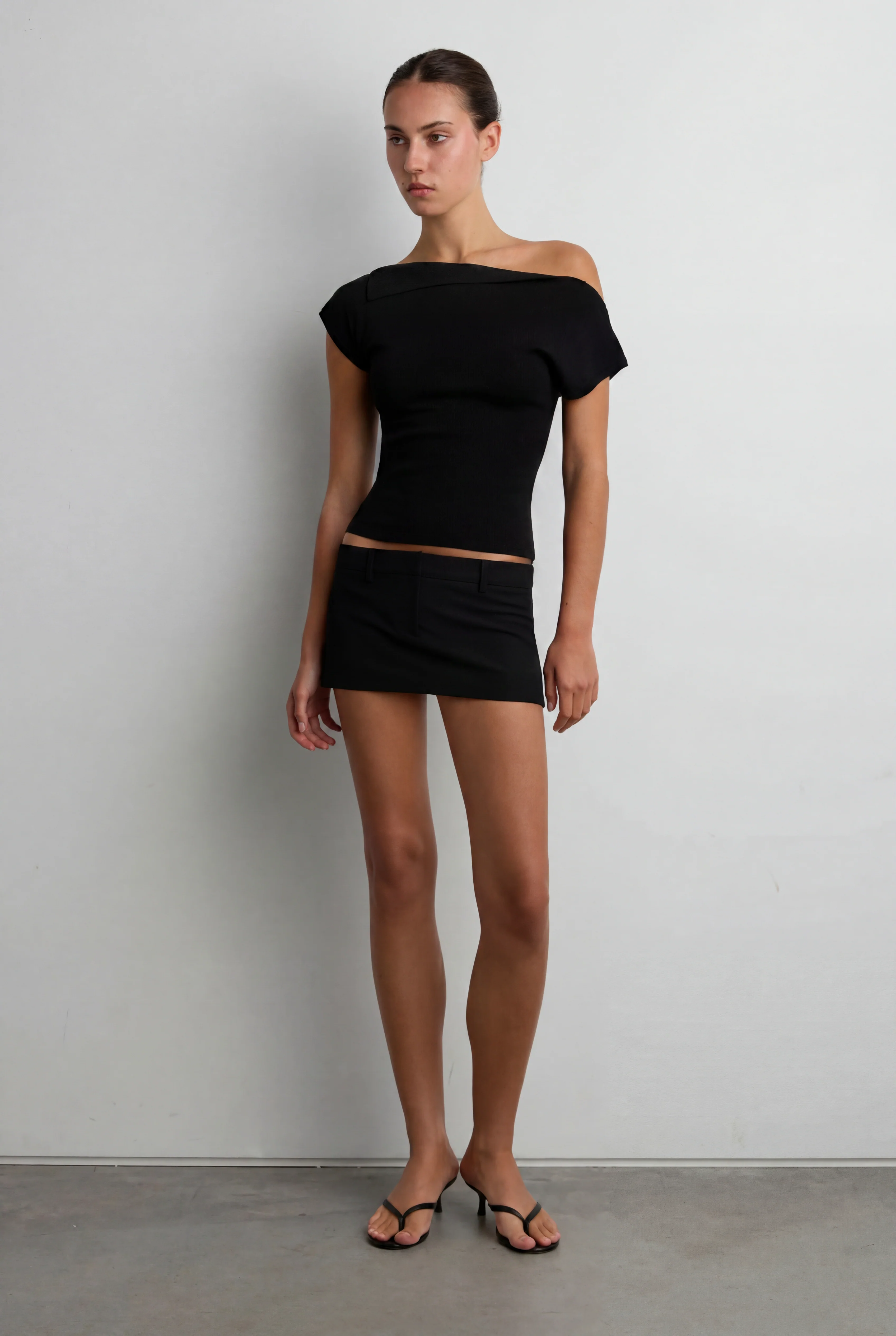ASYMMETRICAL OFF THE SHOULDER CAP SLEEVE SWEATER - Image 9