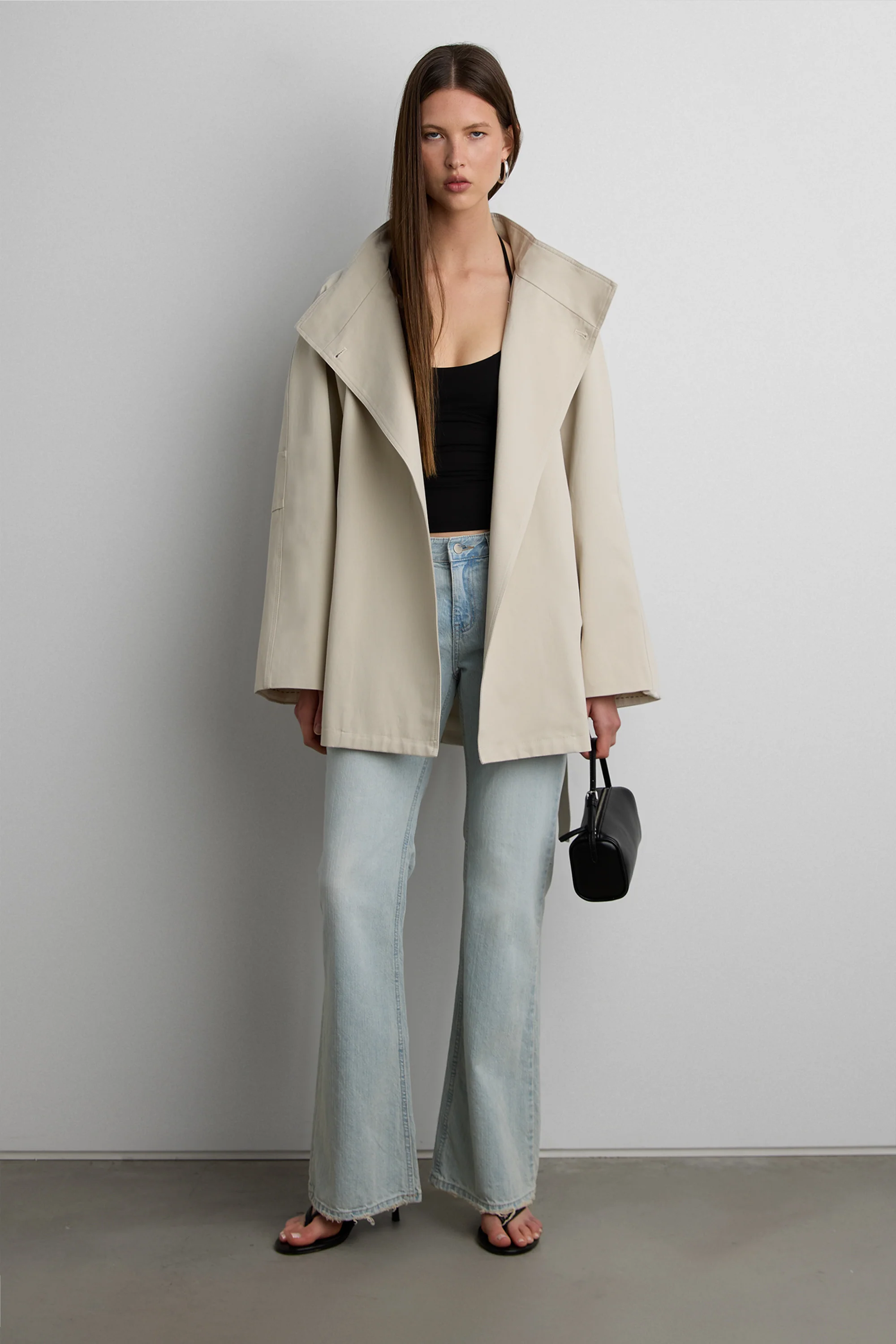 BELTED FUNNEL NECK JACKET - Image 13