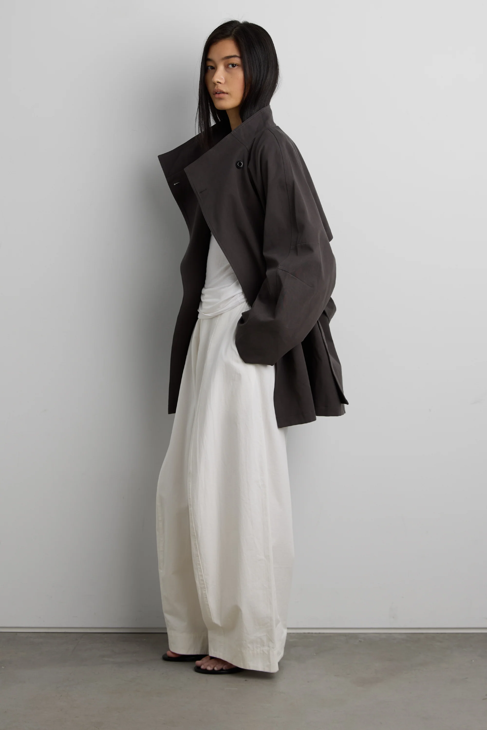 BELTED FUNNEL NECK JACKET - Image 6