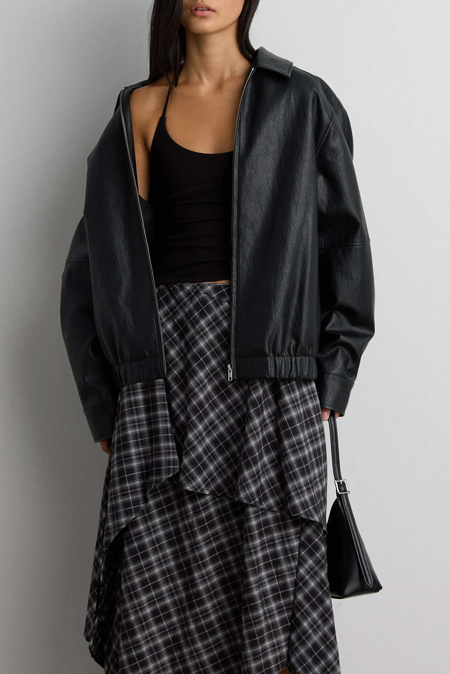 VEGAN LEATHER BOMBER JACKET - Image 5