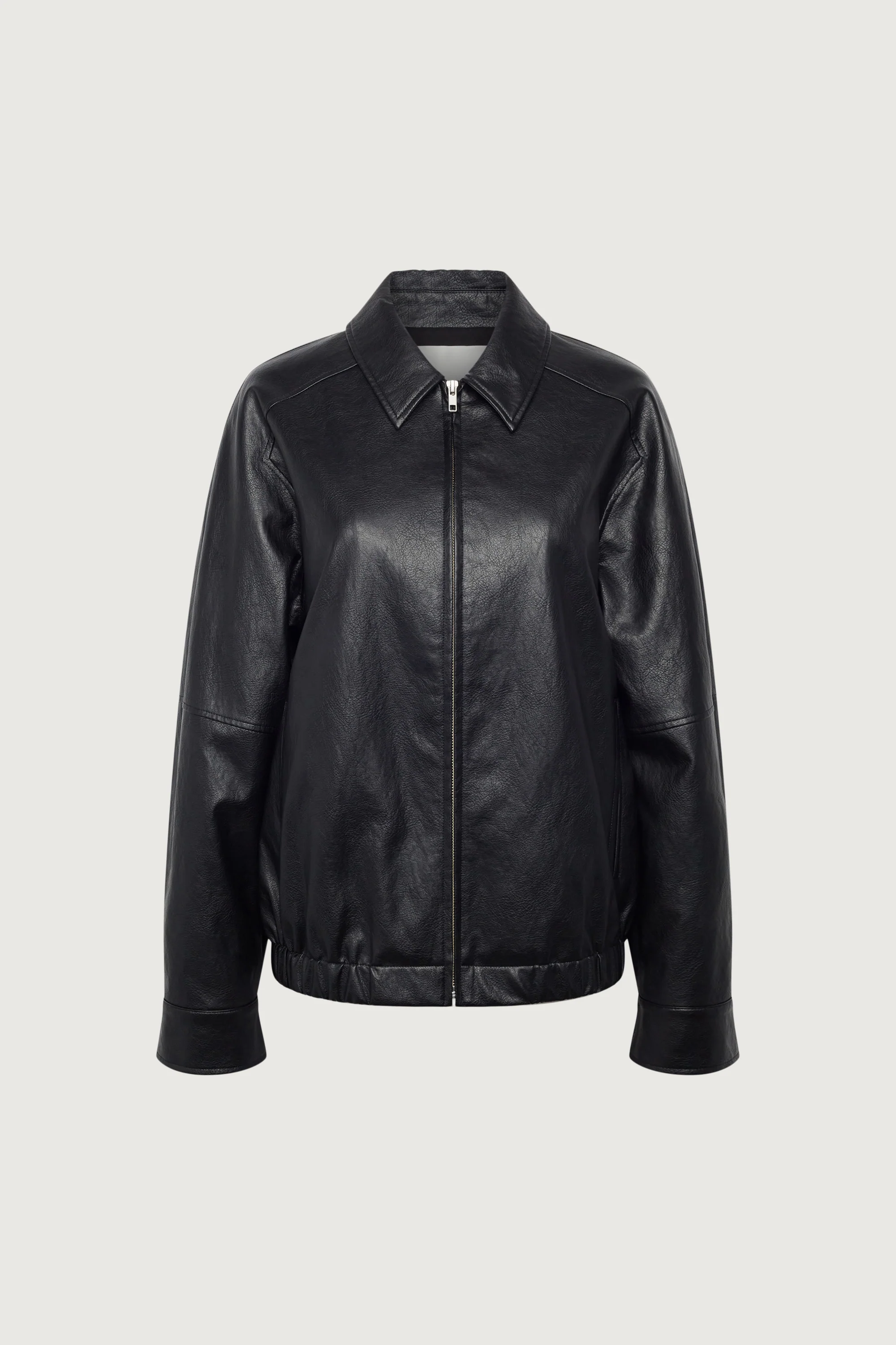 VEGAN LEATHER BOMBER JACKET - Image 9