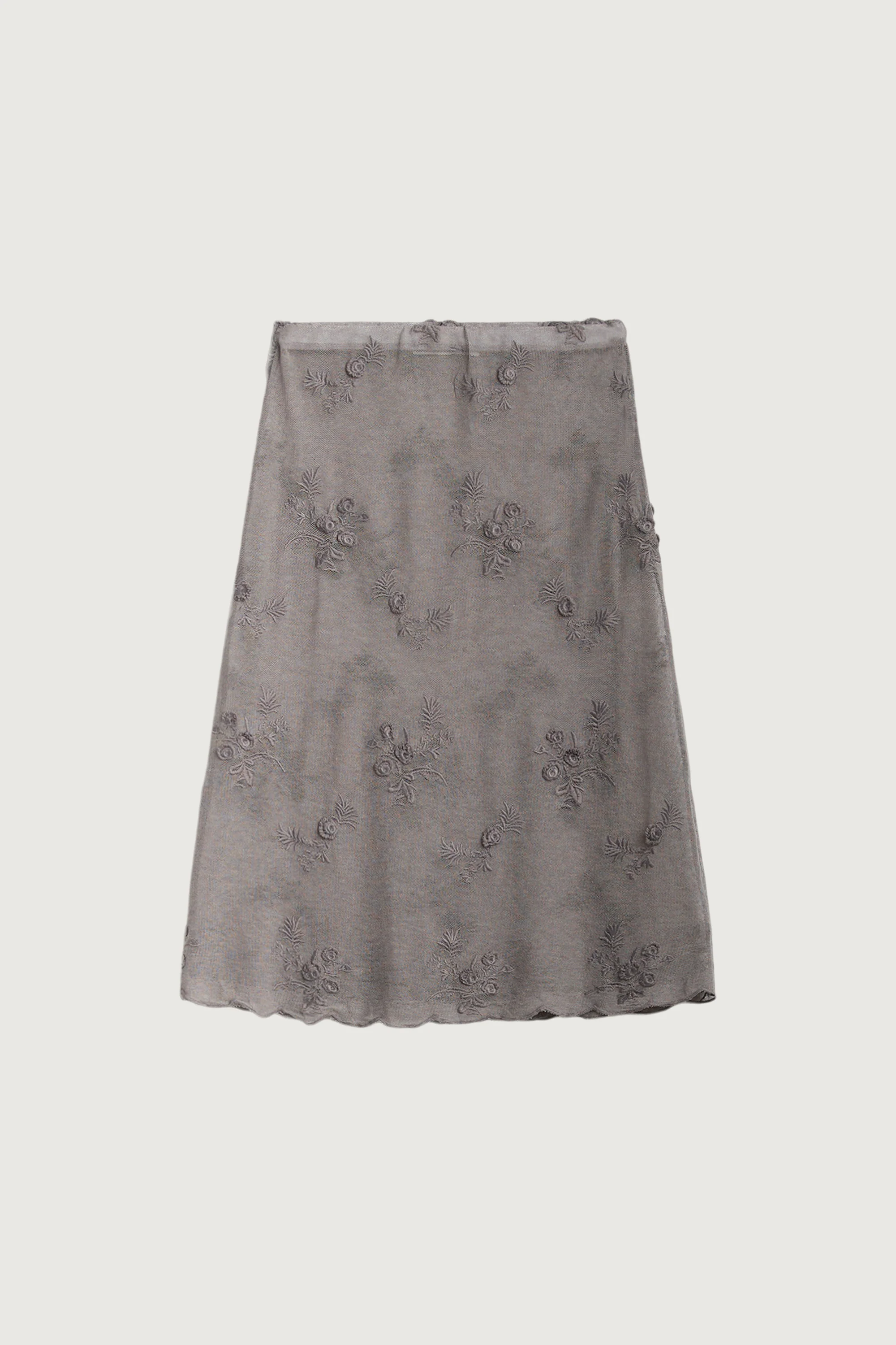 FLORAL EMBROIDERED LACE SKIRT - Image 7