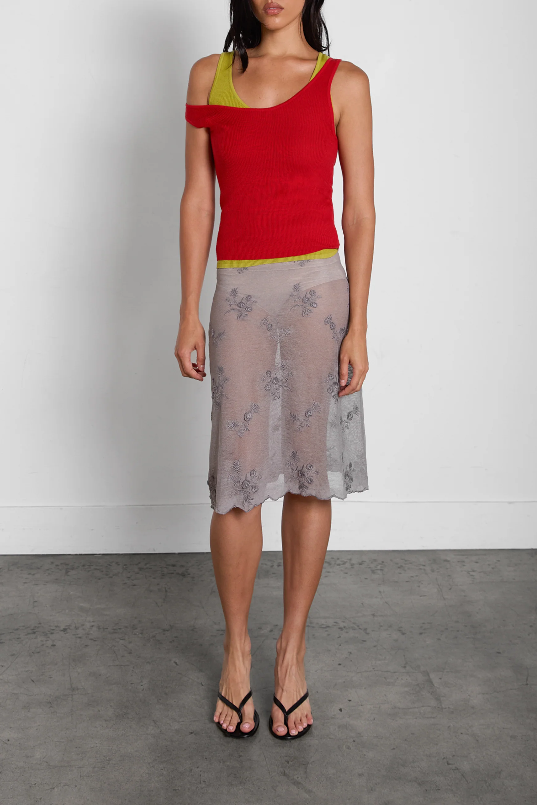 FLORAL EMBROIDERED LACE SKIRT - Image 8