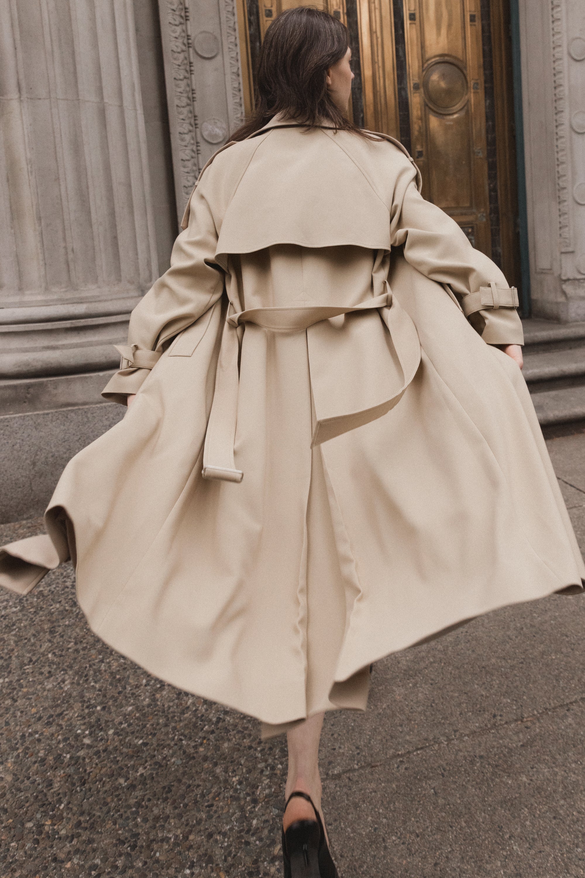 OVERSIZED TRENCH COAT WITH FUNNEL NECK - Image 10