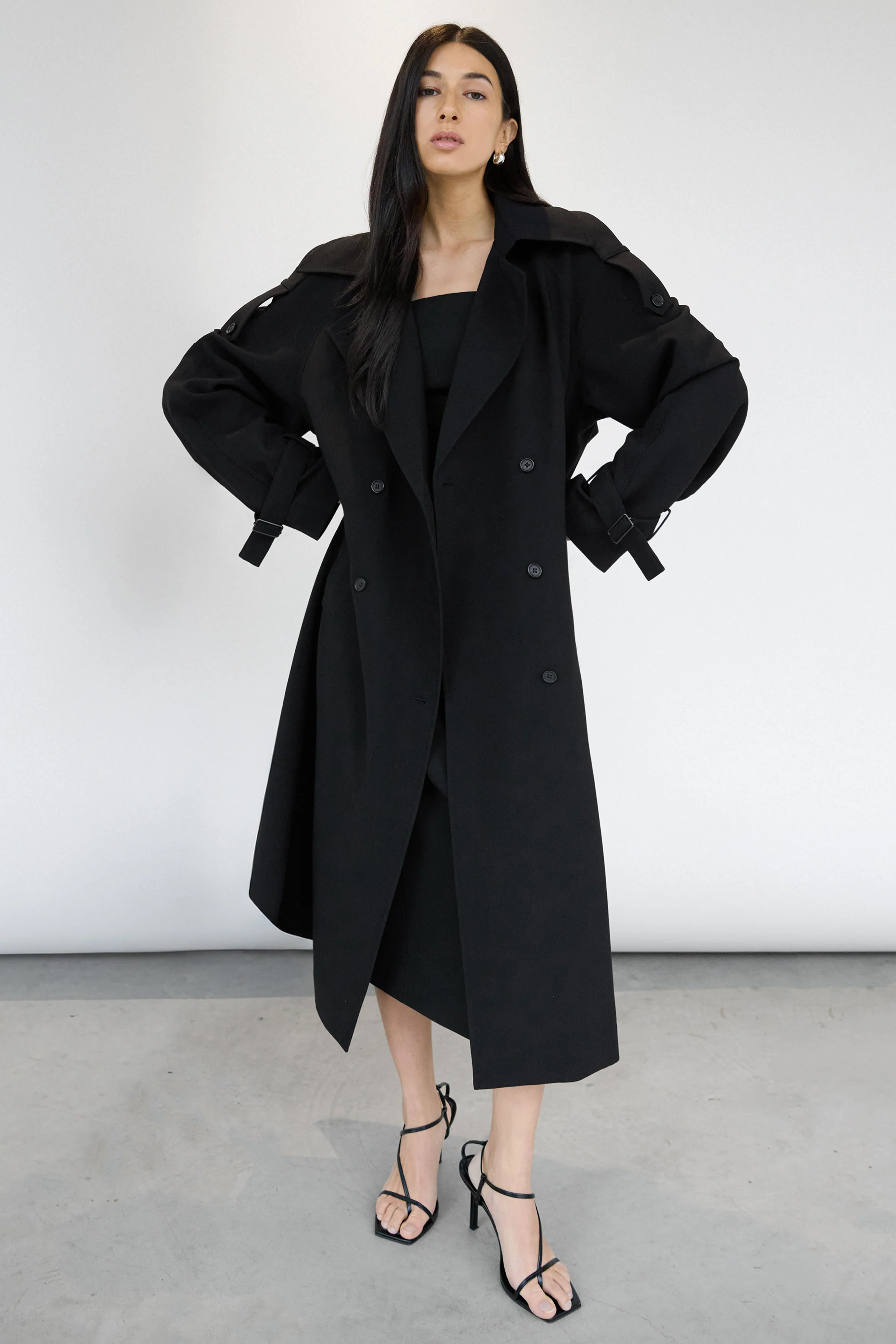 OVERSIZED TRENCH COAT WITH FUNNEL NECK - Image 7