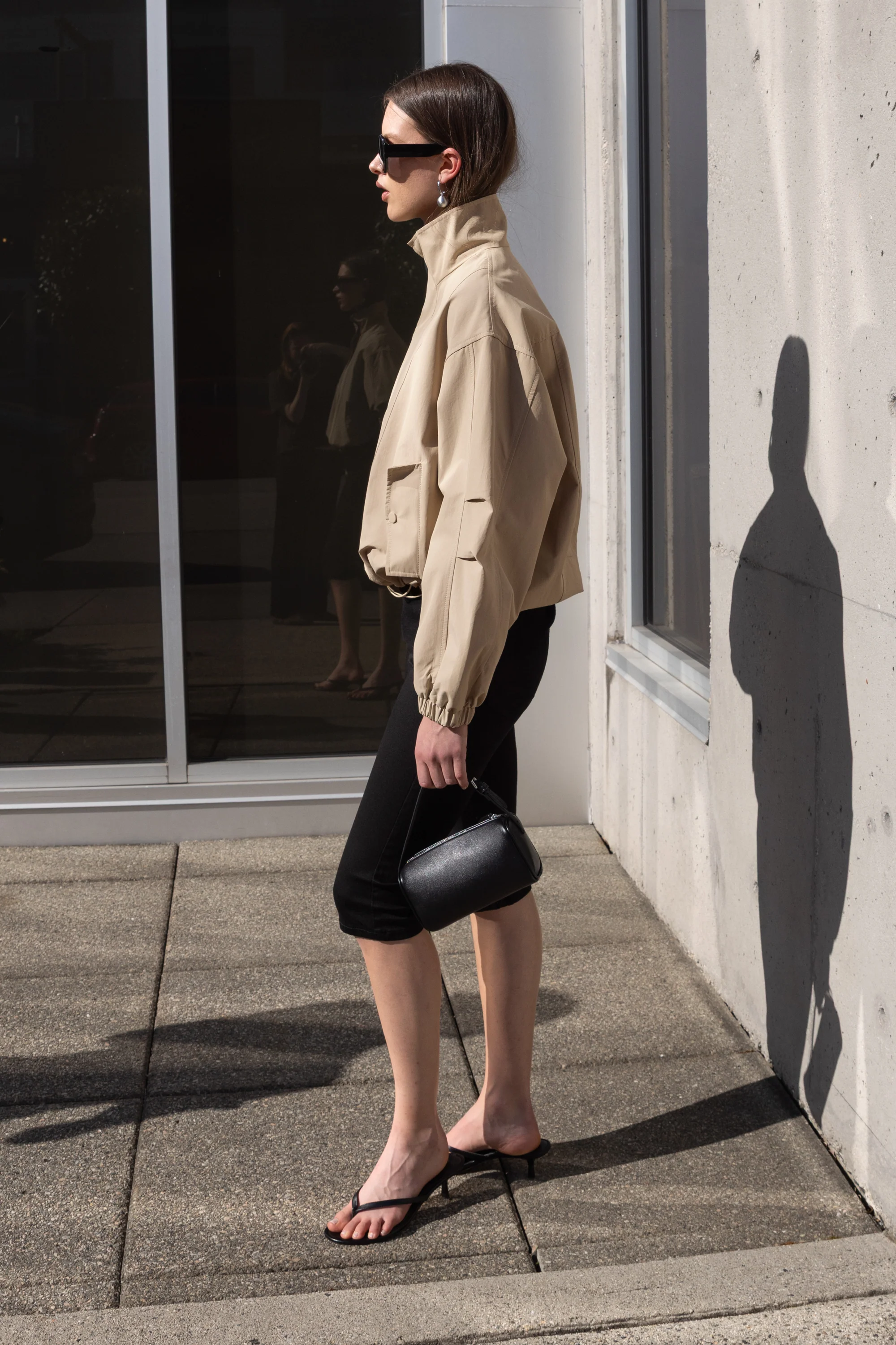 HIGH FUNNEL NECK CROPPED DRAWSTRING JACKET - Image 16