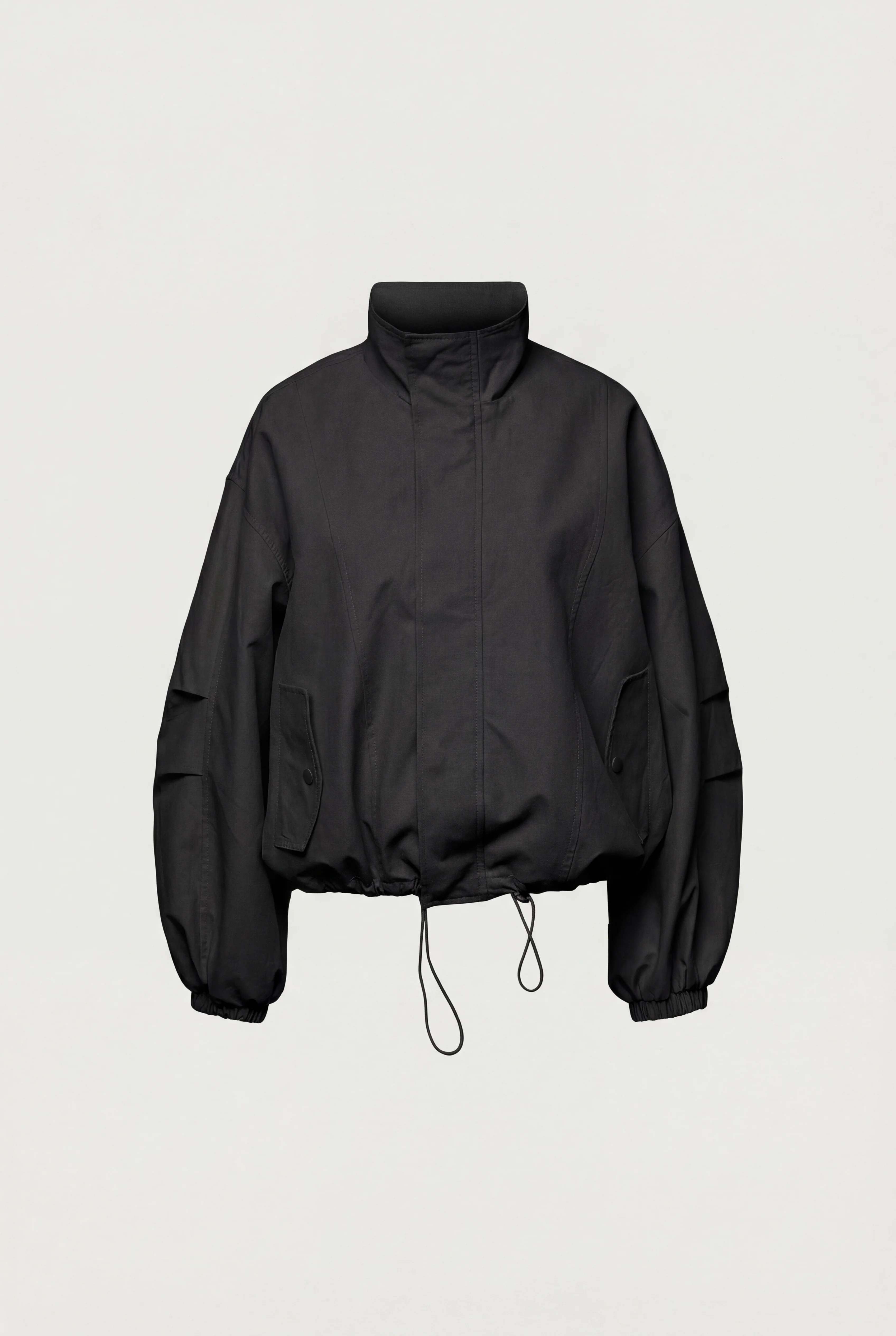 HIGH FUNNEL NECK CROPPED DRAWSTRING JACKET - Image 3