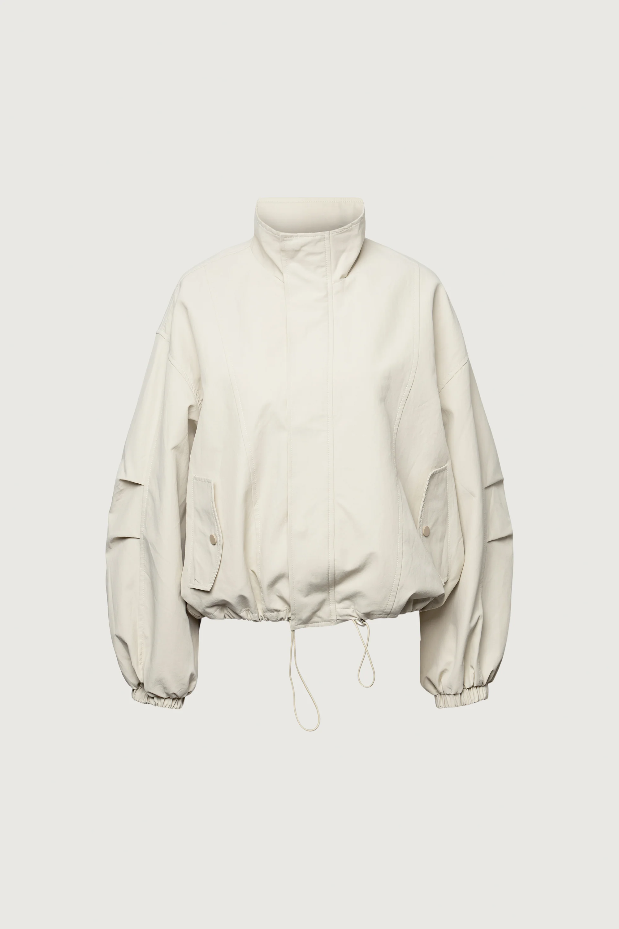 HIGH FUNNEL NECK CROPPED DRAWSTRING JACKET - Image 6