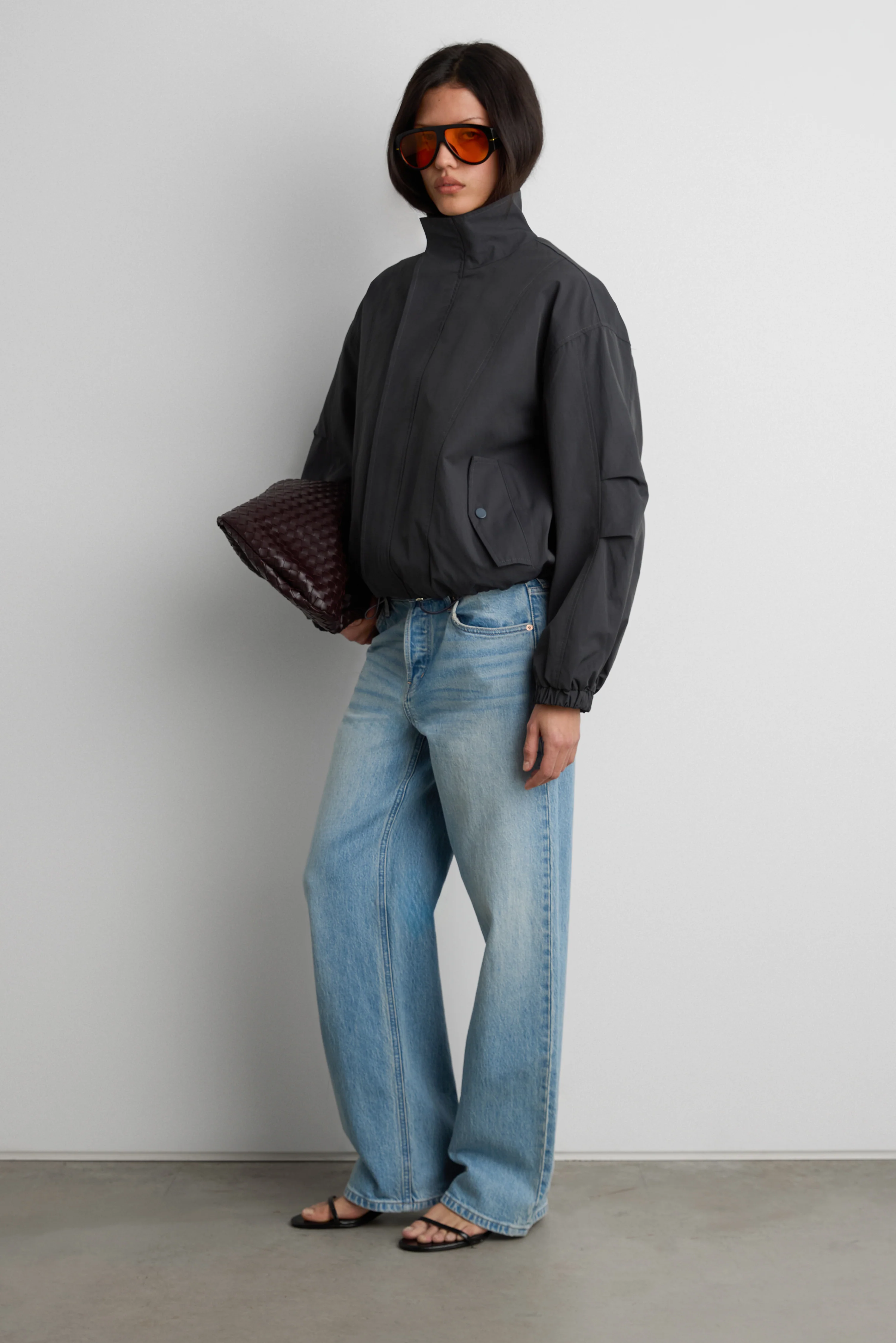 HIGH FUNNEL NECK CROPPED DRAWSTRING JACKET - Image 8