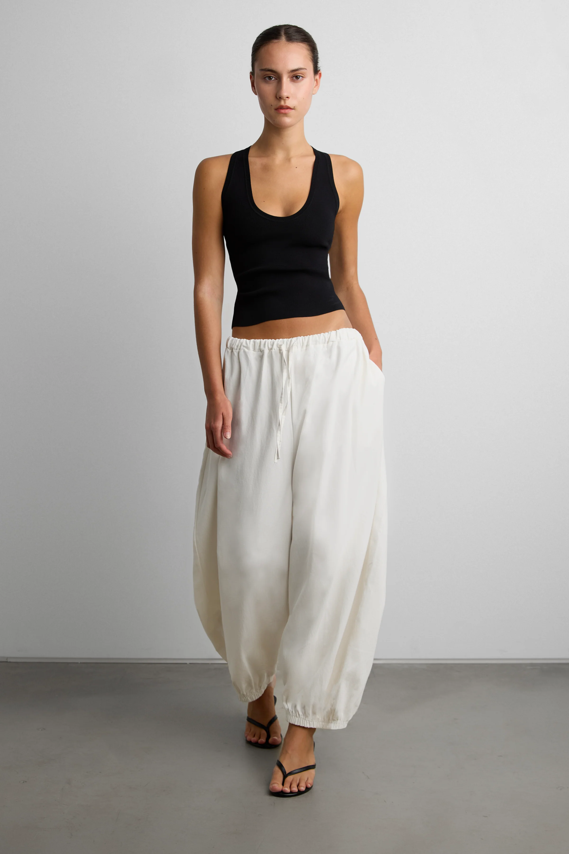 RELAXED BALLOON FIT COTTON PANTS - Image 3