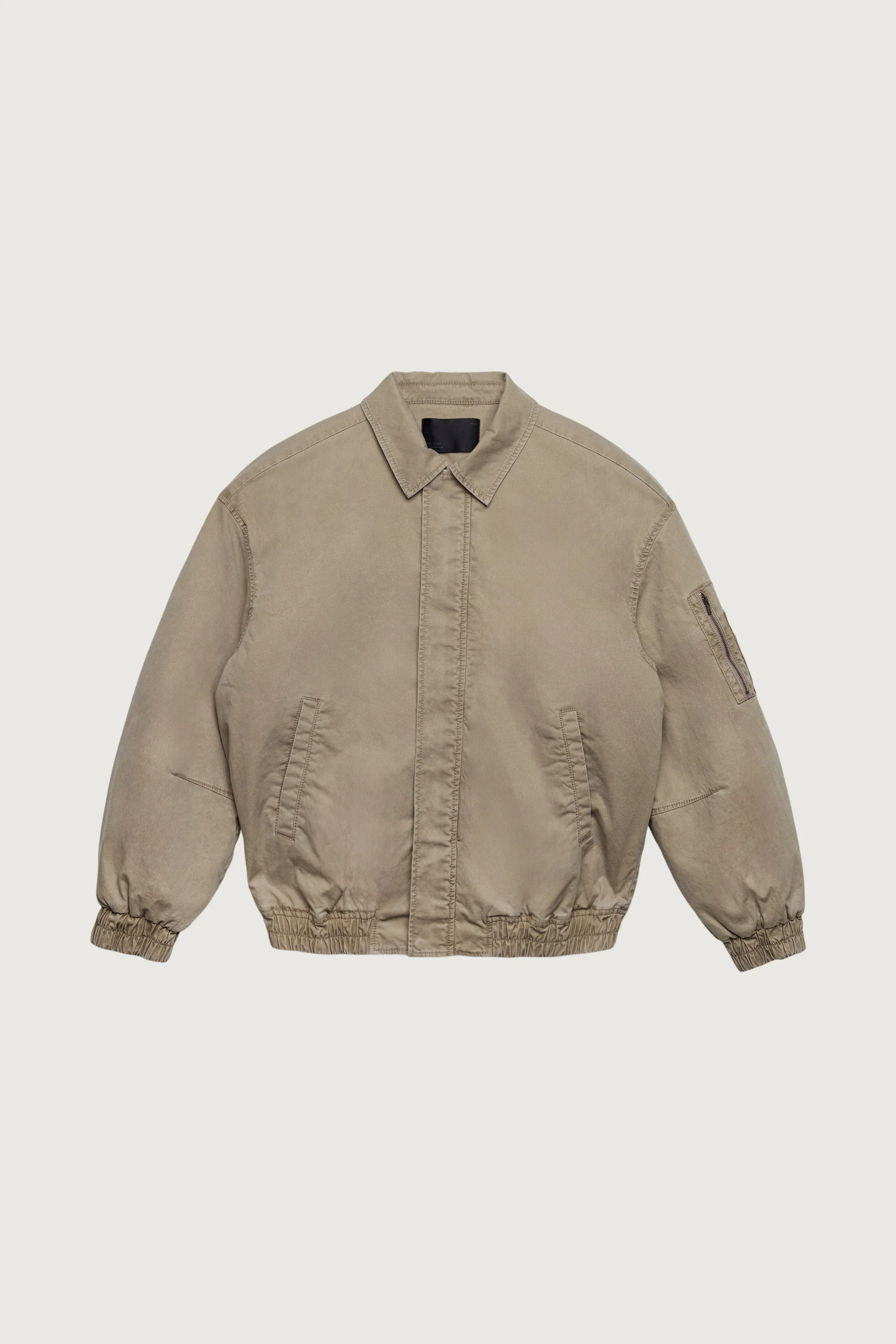WASHED EFFECT COTTON UTILITY BOMBER JACKET - Image 12